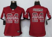 Wholesale Cheap Nike Falcons #24 Devonta Freeman Red Team Color Women's Stitched NFL Elite Strobe Jersey