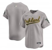 Cheap Men's Oakland Athletics Blank Gray Away Limited Stitched Jersey