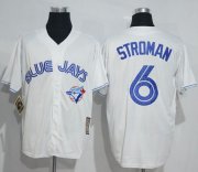 Wholesale Cheap Blue Jays #6 Marcus Stroman White Cooperstown Throwback Stitched MLB Jersey