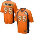 Wholesale Cheap Nike Broncos #95 Derek Wolfe Orange Team Color Men's Stitched NFL Game Super Bowl 50 Collection Jersey
