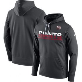 Wholesale Cheap Men\'s New York Giants Nike Anthracite Sideline Circuit Pullover Performance Hoodie