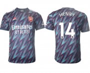 Wholesale Cheap Men 2021-2022 Club Arsenal Second away aaa version blue 14 Soccer Jerseys
