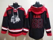 Wholesale Cheap Men's Chicago Blackhawks #88 Patrick Kane Black Ageless Must Have Lace Up Pullover Hoodie