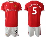 Wholesale Cheap Men 2021-2022 Club Manchester United home red 5 Adidas Soccer Jersey