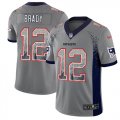 Wholesale Cheap Nike Patriots #12 Tom Brady Grey Men's Stitched NFL Limited Rush Drift Fashion Jersey