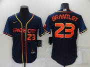 Wholesale Cheap Men's Houston Astros #23 Michael Brantley Number 2022 Navy Blue City Connect Flex Base Stitched Baseball Jersey