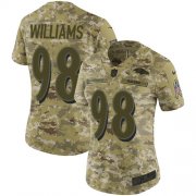 Wholesale Cheap Nike Ravens #98 Brandon Williams Camo Women's Stitched NFL Limited 2018 Salute to Service Jersey