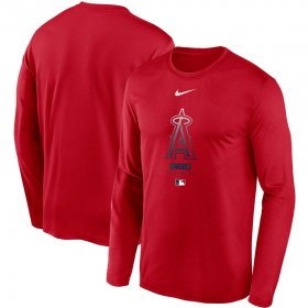 Wholesale Cheap Men\'s Los Angeles Angels Nike Red Authentic Collection Legend Performance Long Sleeve T-Shirt