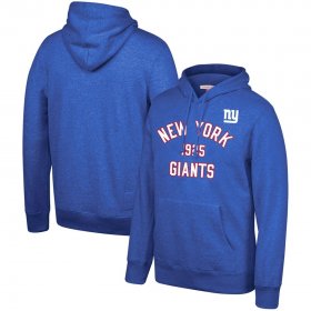 Wholesale Cheap New York Giants Mitchell & Ness Team History Pullover Hoodie Blue