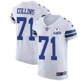Wholesale Cheap Nike Cowboys #71 La\'el Collins White Men\'s Stitched With Established In 1960 Patch NFL New Elite Jersey