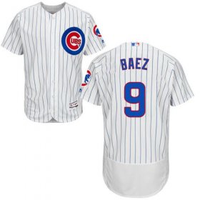 Wholesale Cheap Cubs #9 Javier Baez White(Blue Strip) Flexbase Authentic Collection Stitched MLB Jersey