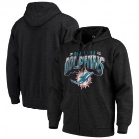 Wholesale Cheap Miami Dolphins G-III Sports by Carl Banks Perfect Season Full-Zip Hoodie Charcoal
