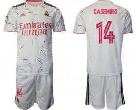 Wholesale Cheap Men 2021-2022 Club Real Madrid home white 14 Adidas Soccer Jersey