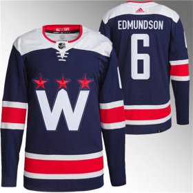 Wholesale Cheap Men\'s Washington Capitals #6 Joel Edmundson Navy Stitched Jersey