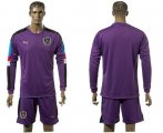 Wholesale Cheap Austria Blank Purple Goalkeeper Long Sleeves Soccer Country Jersey