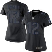 Wholesale Cheap Nike Patriots #12 Tom Brady Black Impact Women's Stitched NFL Limited Jersey