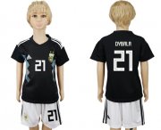 Wholesale Cheap Argentina #21 Dybala Away Kid Soccer Country Jersey