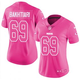 Wholesale Cheap Nike Packers #69 David Bakhtiari Pink Women\'s Stitched NFL Limited Rush Fashion Jersey