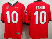 Wholesale Cheap Men's Georgia Bulldogs #10 Jacob Eason Red Stitched NCAA Nike College Football Jersey