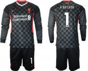 Wholesale Cheap Men 2021 Liverpool away long sleeves 1 soccer jerseys