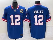 Wholesale Cheap Men's New York Giants #12 Darren Waller Number Blue 2023 FUSE Classic Vapor Limited Jersey
