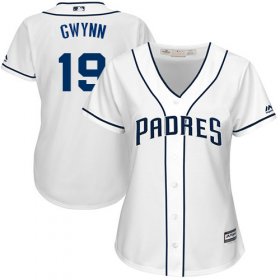 Wholesale Cheap Padres #19 Tony Gwynn White Home Women\'s Stitched MLB Jersey