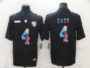 Wholesale Cheap Men's Las Vegas Raiders #4 Derek Carr Multi-Color Black 2020 NFL Crucial Catch Vapor Untouchable Nike Limited Jersey