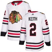 Wholesale Cheap Adidas Blackhawks #2 Duncan Keith White Road Authentic Stitched NHL Jersey