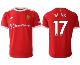 Wholesale Cheap Men 2021-2022 Club Manchester United home red aaa version 17 Adidas Soccer Jersey