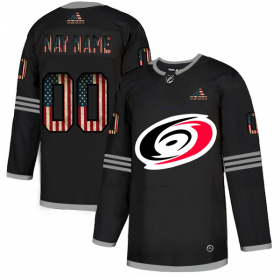 Wholesale Cheap Carolina Hurricanes Custom Adidas Men\'s Black USA Flag Limited NHL Jersey