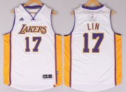 Wholesale Cheap Los Angeles Lakers #17 Jeremy Lin Revolution 30 Swingman 2014 New White Jersey