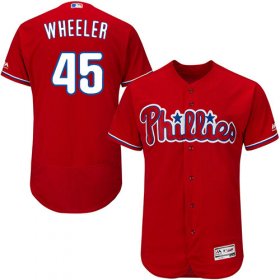 Wholesale Cheap Phillies #45 Zack Wheeler Red Flexbase Authentic Collection Stitched MLB Jersey