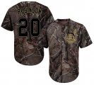 Wholesale Cheap Indians #20 Eddie Robinson Camo Realtree Collection Cool Base Stitched MLB Jersey