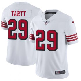 Wholesale Cheap Nike 49ers #29 Jaquiski Tartt White Rush Men\'s Stitched NFL Vapor Untouchable Limited Jersey