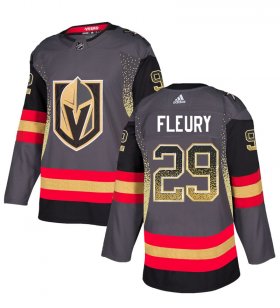 Wholesale Cheap Adidas Golden Knights #29 Marc-Andre Fleury Grey Home Authentic Drift Fashion Stitched NHL Jersey