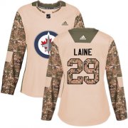 Wholesale Cheap Adidas Jets #29 Patrik Laine Camo Authentic 2017 Veterans Day Women's Stitched NHL Jersey