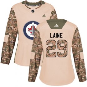 Wholesale Cheap Adidas Jets #29 Patrik Laine Camo Authentic 2017 Veterans Day Women\'s Stitched NHL Jersey