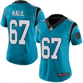 Wholesale Cheap Nike Panthers #67 Ryan Kalil Blue Women\'s Stitched NFL Limited Rush Jersey