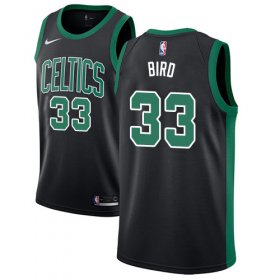 Wholesale Cheap Celtics #33 Larry Bird Black Basketball Swingman Statement Edition Jersey