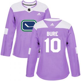 Wholesale Cheap Adidas Canucks #10 Pavel Bure Purple Authentic Fights Cancer Women\'s Stitched NHL Jersey