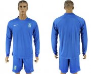 Wholesale Cheap Greece Blank Away Long Sleeves Soccer Country Jersey