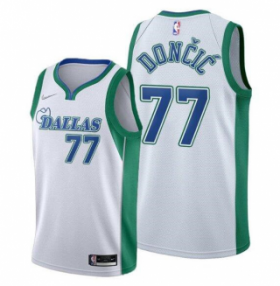 Wholesale Cheap Men\'s Dallas Mavericks #77 Luka Doncic 2021-22 White City Edition Stitched Jersey