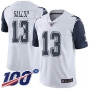 Wholesale Cheap Nike Cowboys #13 Michael Gallup White Men's Stitched NFL Limited Rush 100th Season Jersey