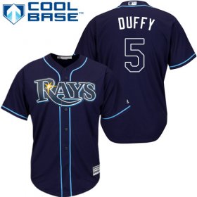 Wholesale Cheap Rays #5 Matt Duffy Dark Blue Cool Base Stitched Youth MLB Jersey