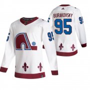 Wholesale Cheap Colorado Avalanche #95 Andre Burakovsky White Men's Adidas 2020-21 Reverse Retro Alternate NHL Jersey