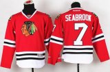 Wholesale Cheap Blackhawks #7 Brent Seabrook Red Stitched Youth NHL Jersey