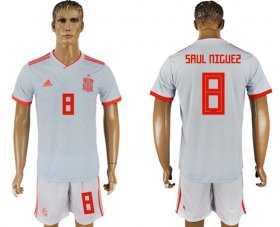 Wholesale Cheap Spain #8 Saul Niguez Away Soccer Country Jersey