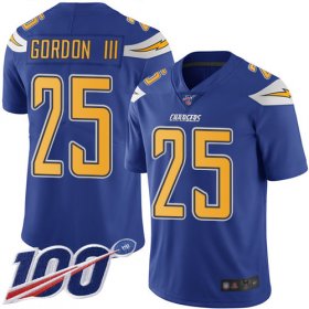 Wholesale Cheap Nike Chargers #25 Melvin Gordon III Electric Blue Men\'s Stitched NFL Limited Rush 100th Season Jersey