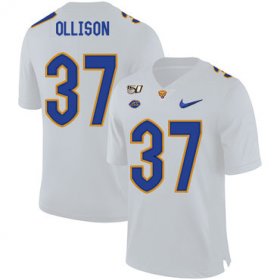 Wholesale Cheap Pittsburgh Panthers 37 Qadree Ollison White 150th Anniversary Patch Nike College Football Jersey
