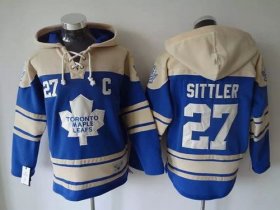 Wholesale Cheap Maple Leafs #27 Darryl Sittler Blue Sawyer Hooded Sweatshirt Stitched NHL Jersey